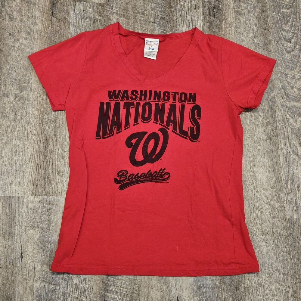MLB Washington Nationals Genuine Merchandise Women's Red Shirt Size XL Cotton